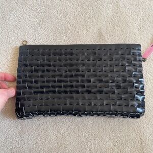 Vintage Black Woven Clutch